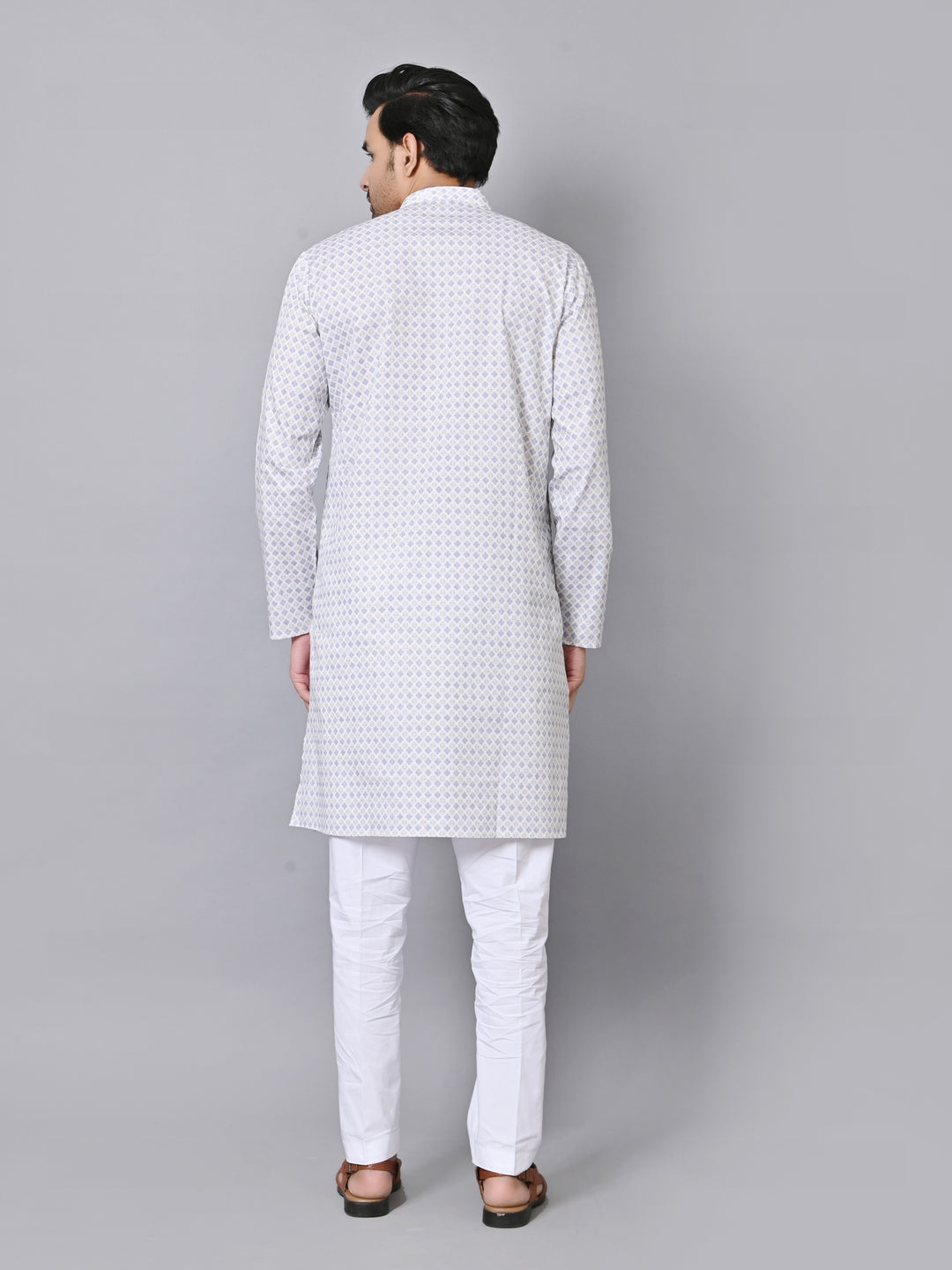 Checked Grey Kurta Set - KM33971-11