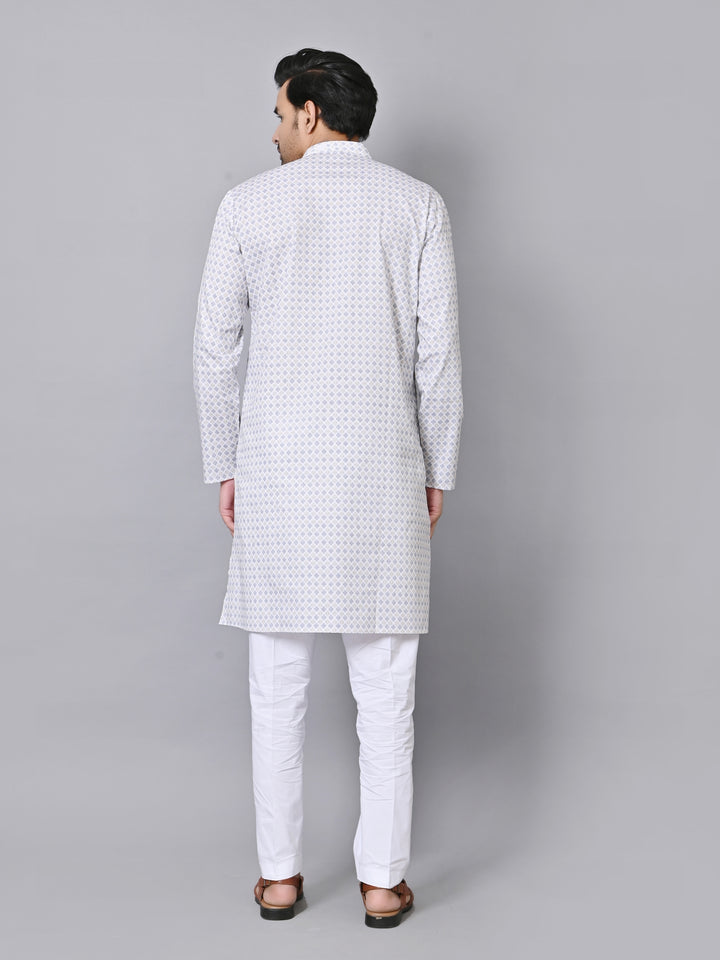 Checked Grey Kurta Set - KM33971-11