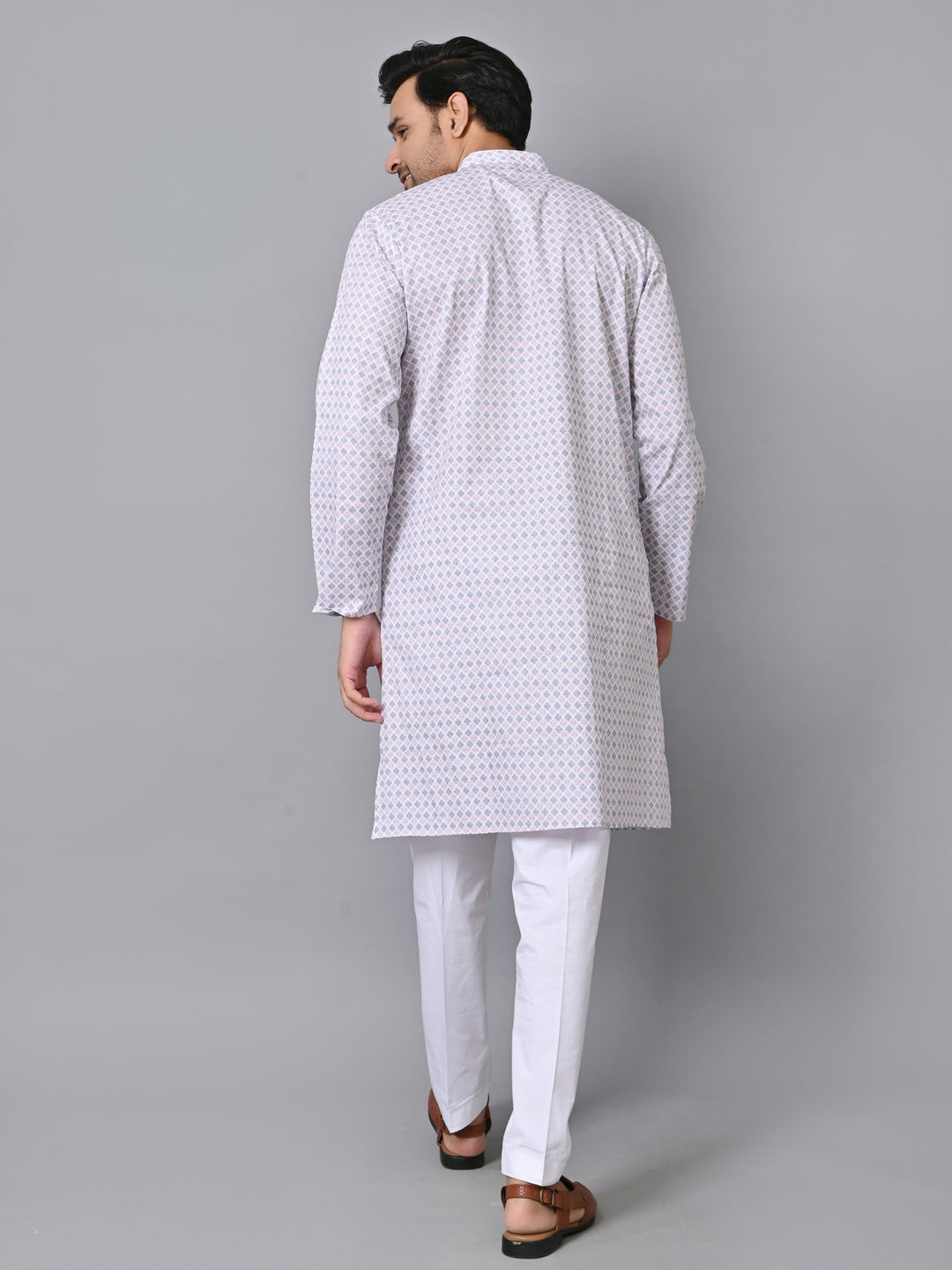 Checked Pink Kurta Set - KM33971-12