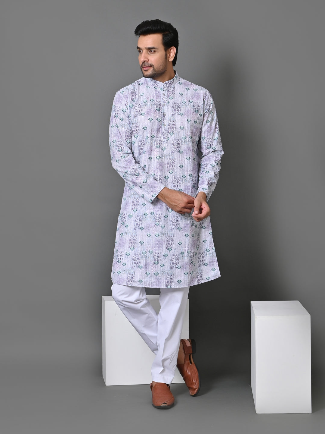 Floral Pink Kurta Set - KM34749-12