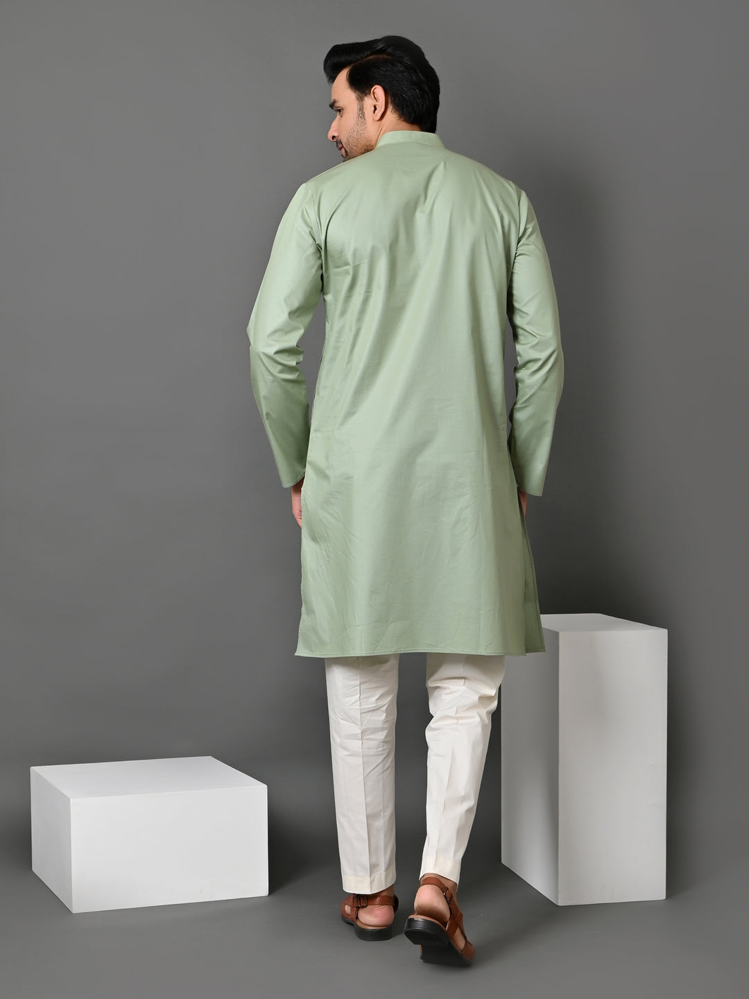 Solid Green Kurta Set - KM31514-46