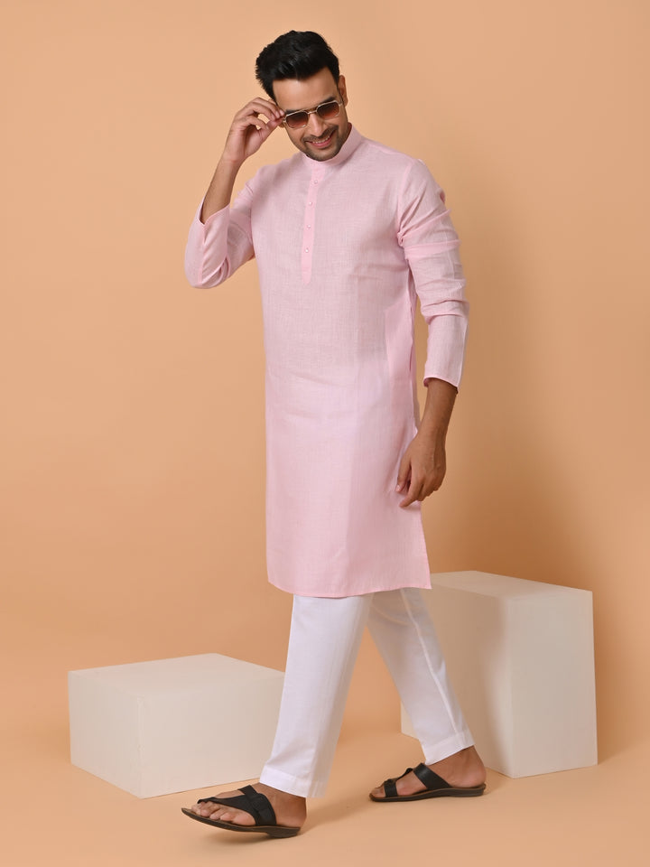 Solid Pink Kurta Set - KM29102-3