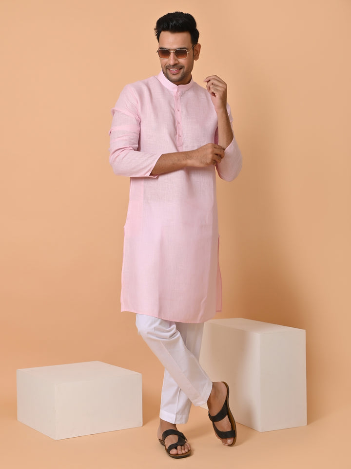 Solid Pink Kurta Set - KM29102-3