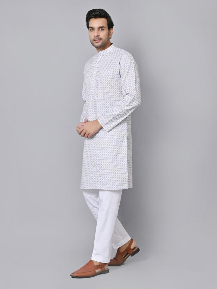 Checked Grey Kurta Set - KM33971-11