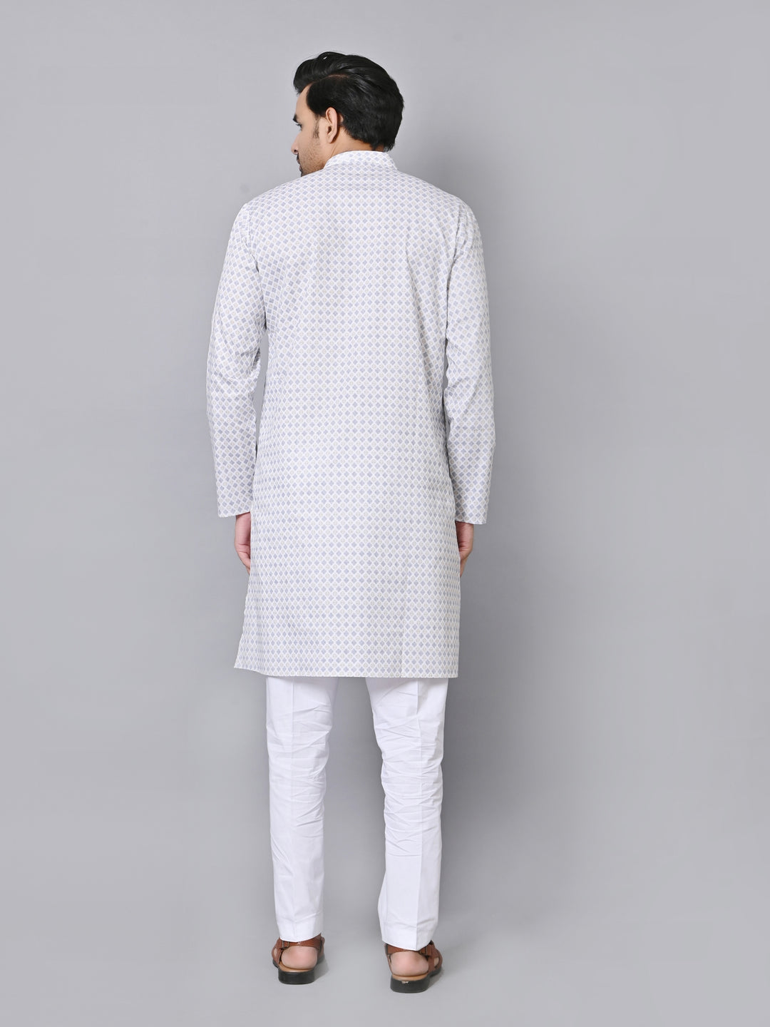 Checked Grey Kurta Set - KM33971-11