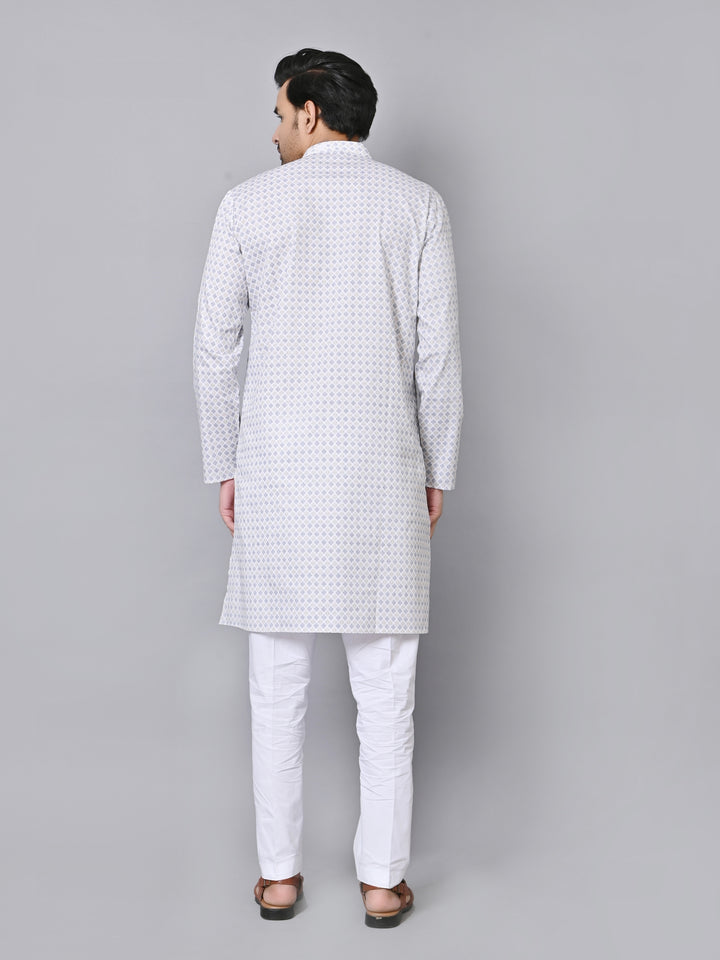 Checked Grey Kurta Set - KM33971-11