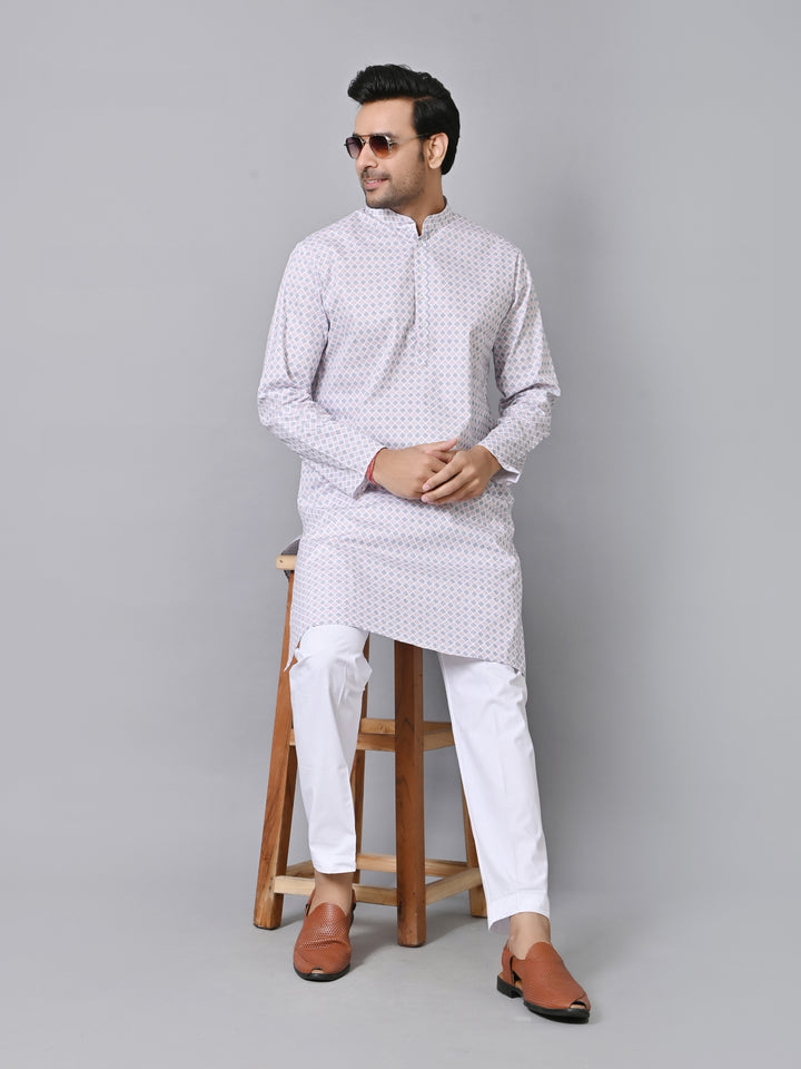 Checked Pink Kurta Set - KM33971-12