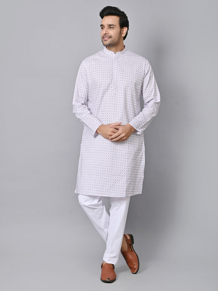 Checked Pink Kurta Set - KM33971-12