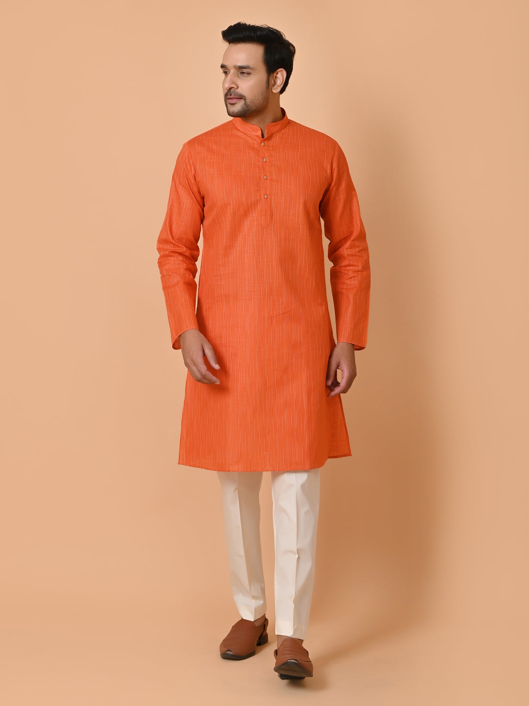 Striped Rust Kurta Set - KM34339-113