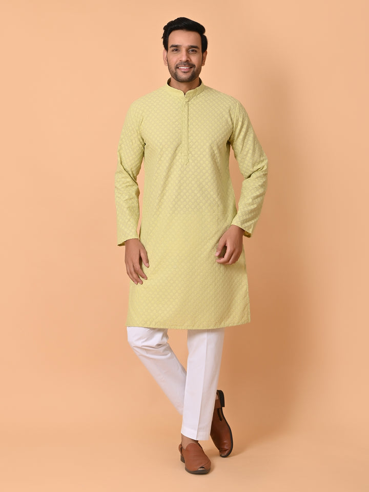 Chikan Green Kurta Set - KM35073-38