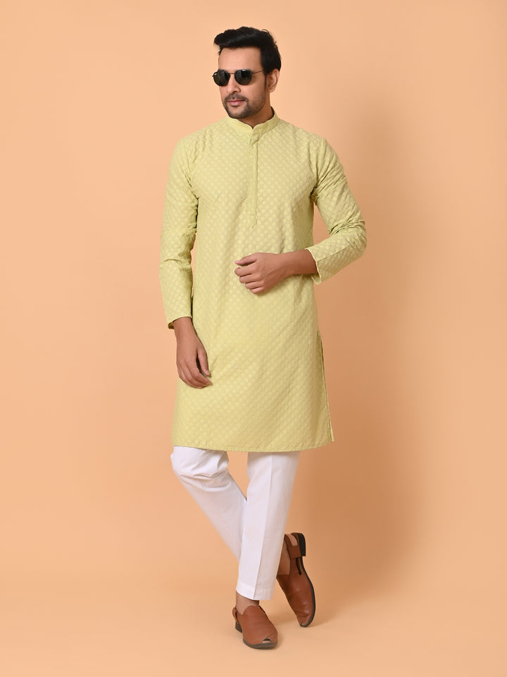 Chikan Green Kurta Set - KM35073-38