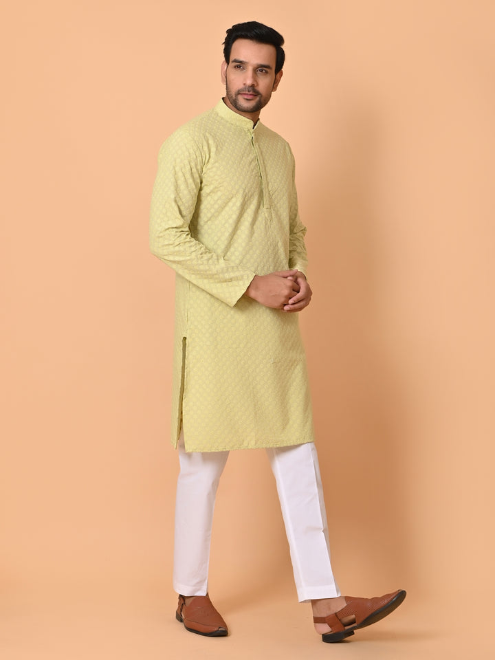 Chikan Green Kurta Set - KM35073-38