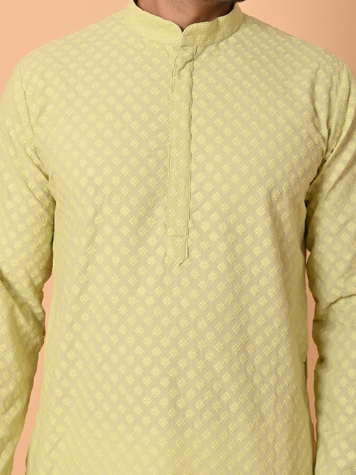 Chikan Green Kurta Set - KM35073-38