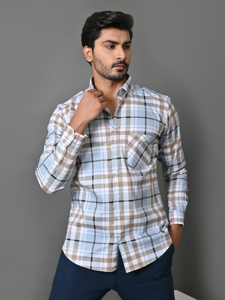 Checked Blue Shirts - E33911-12