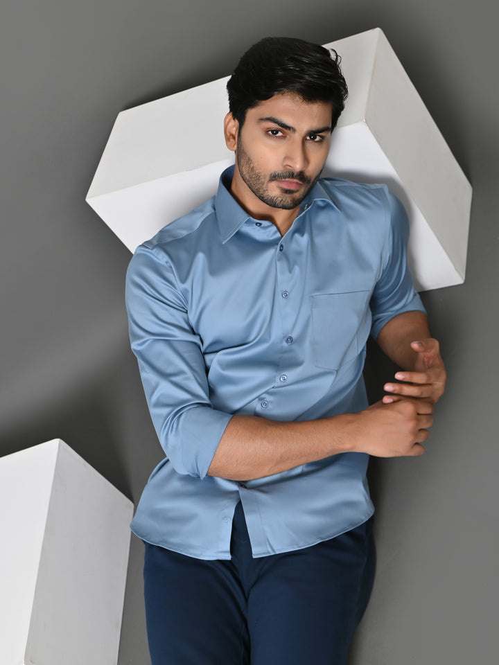 Solid Blue Shirts - E35961-30