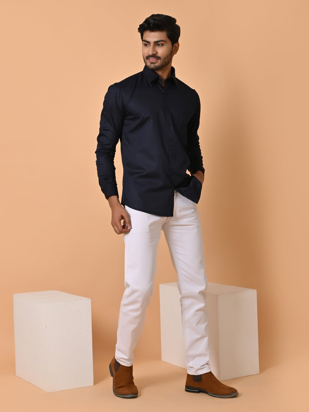 Solid Navy Blue Shirts - E35961-8