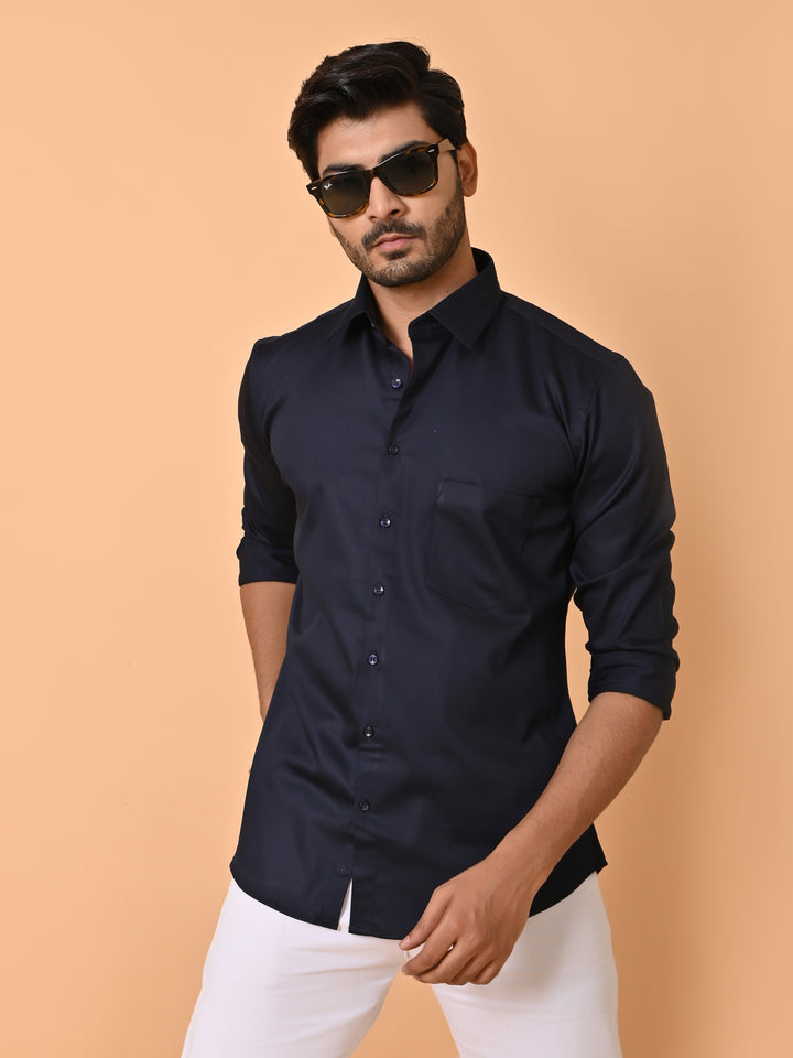 Solid Navy Blue Shirts - E35961-8