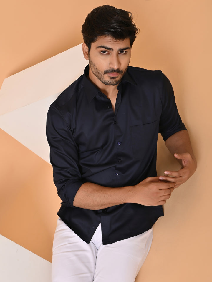 Solid Navy Blue Shirts - E35961-8