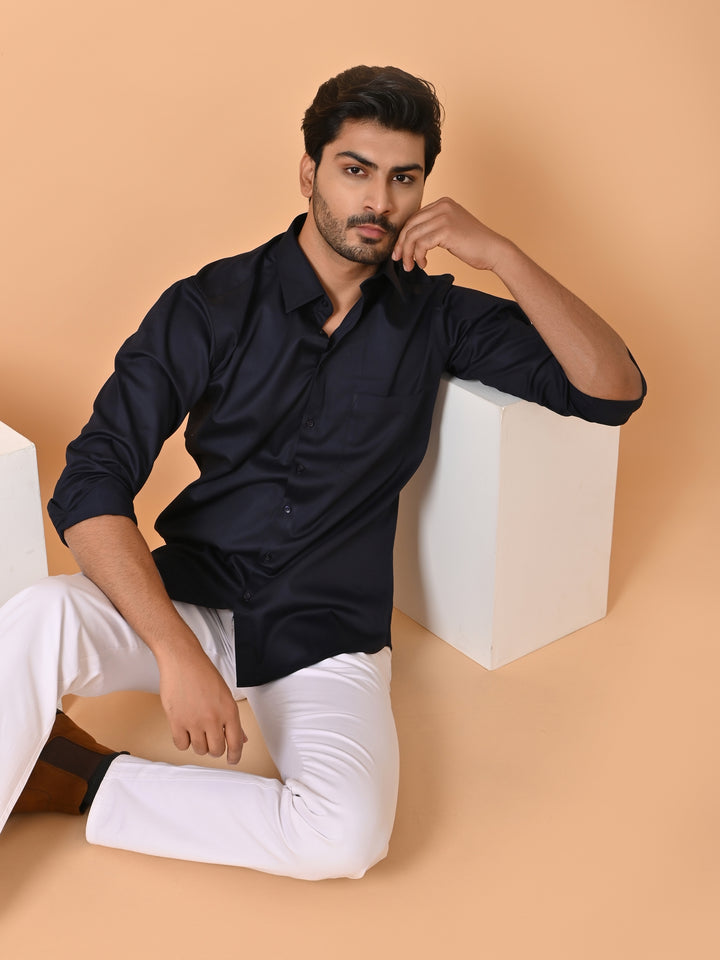 Solid Navy Blue Shirts - E35961-8