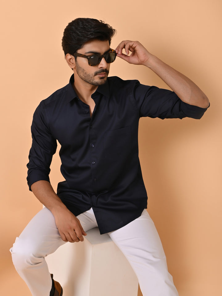 Solid Navy Blue Shirts - E35961-8