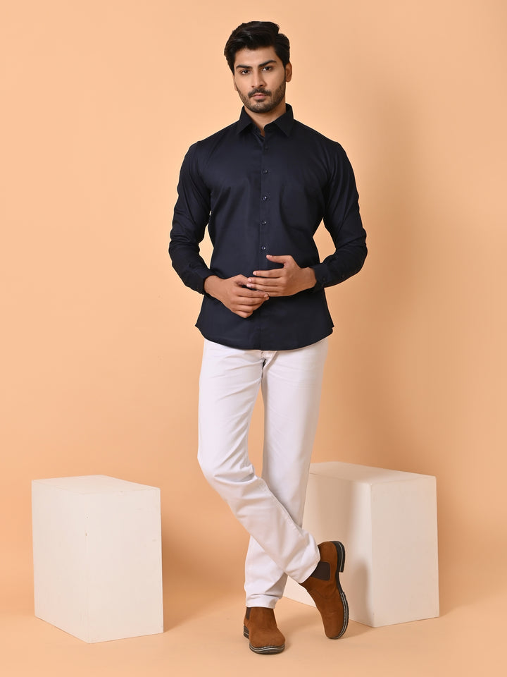 Solid Navy Blue Shirts - E35961-8