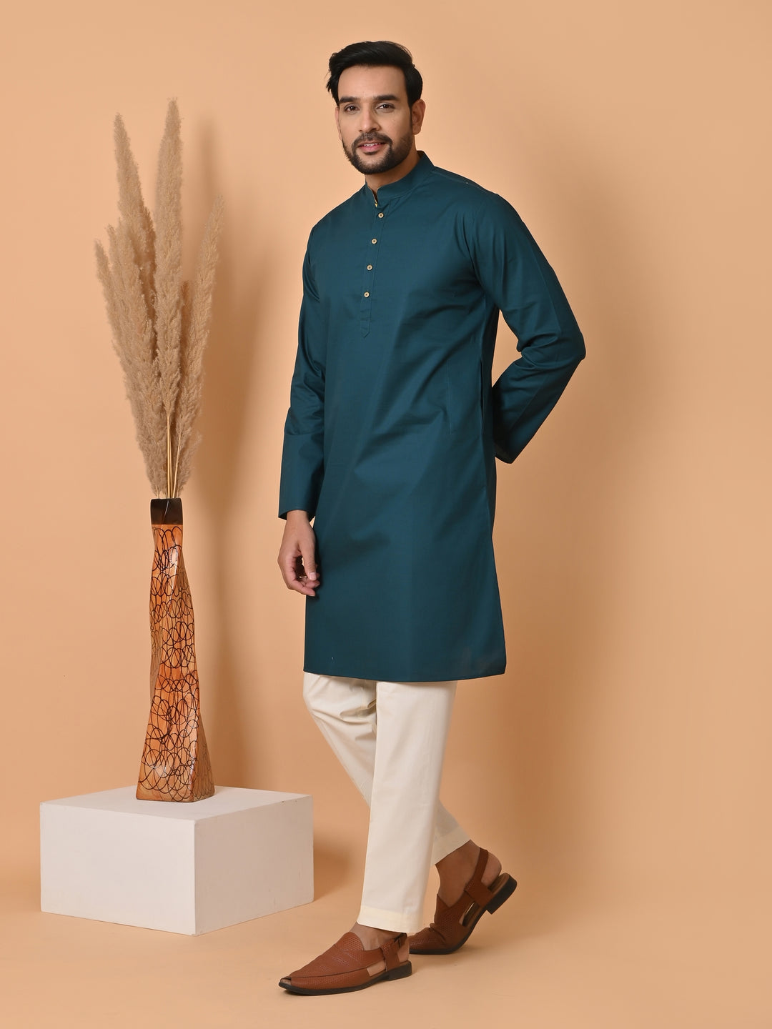 Solid Green Kurta Set - KM31953-30