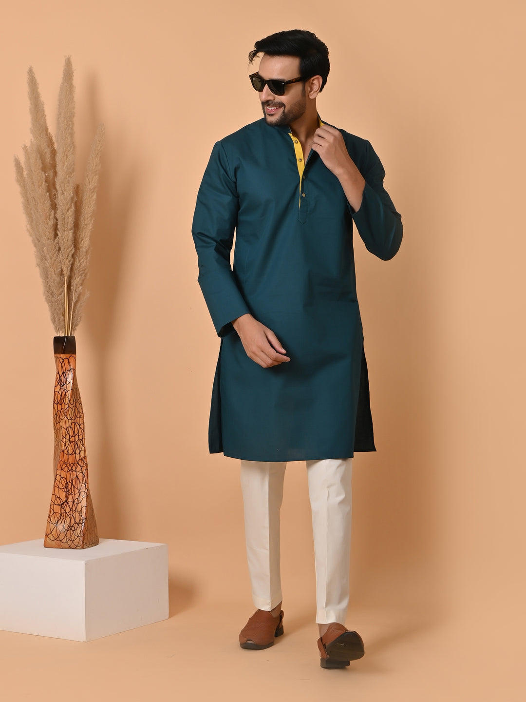 Solid Green Kurta Set - KM31953-30