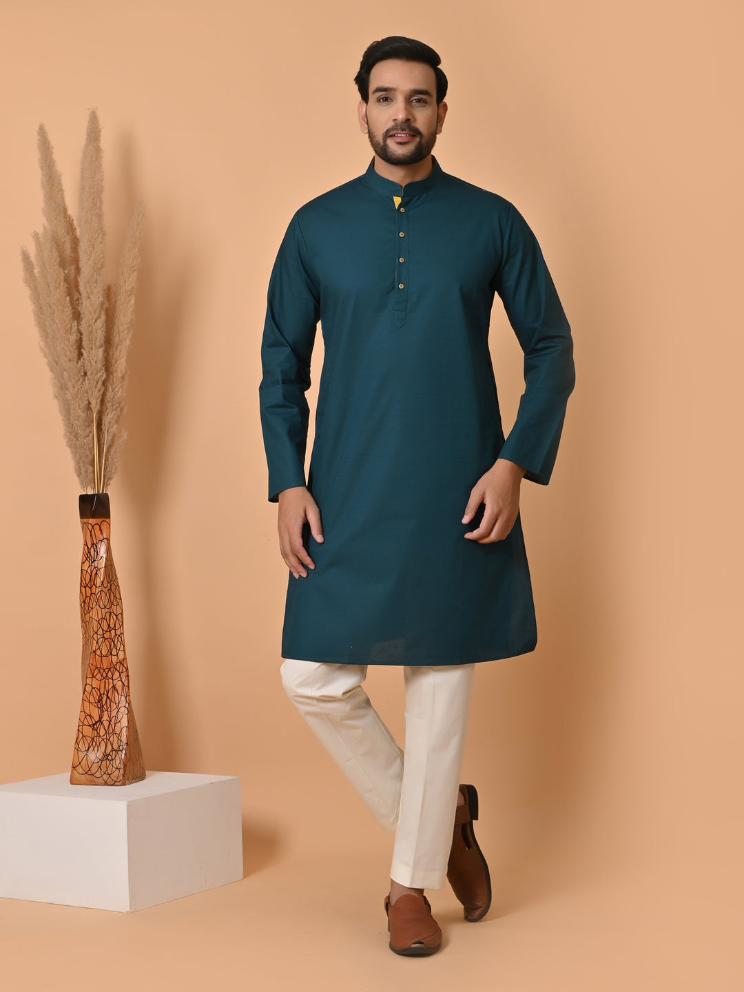 Solid Green Kurta Set - KM31953-30