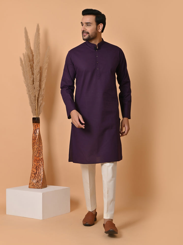 Solid Wine Kurta Set - KM31953-31