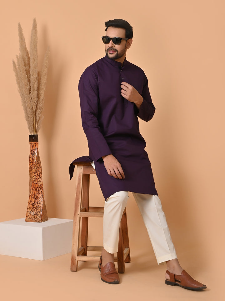 Solid Wine Kurta Set - KM31953-31