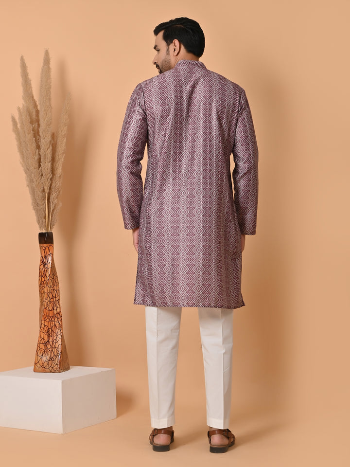 Geometric Purple Kurta Set - KM34299-12