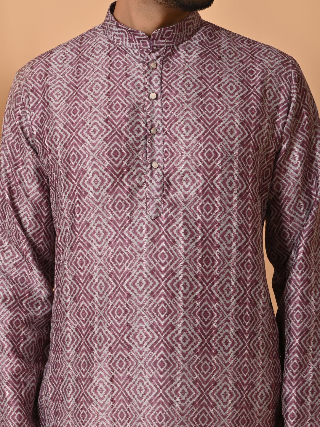 Geometric Purple Kurta Set - KM34299-12