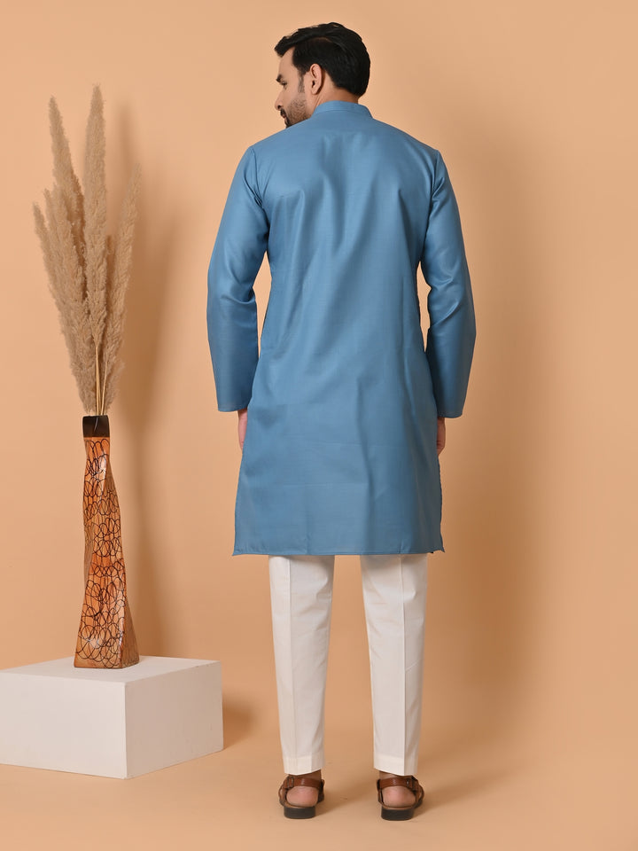 Solid Blue Kurta Set - KM34392-41