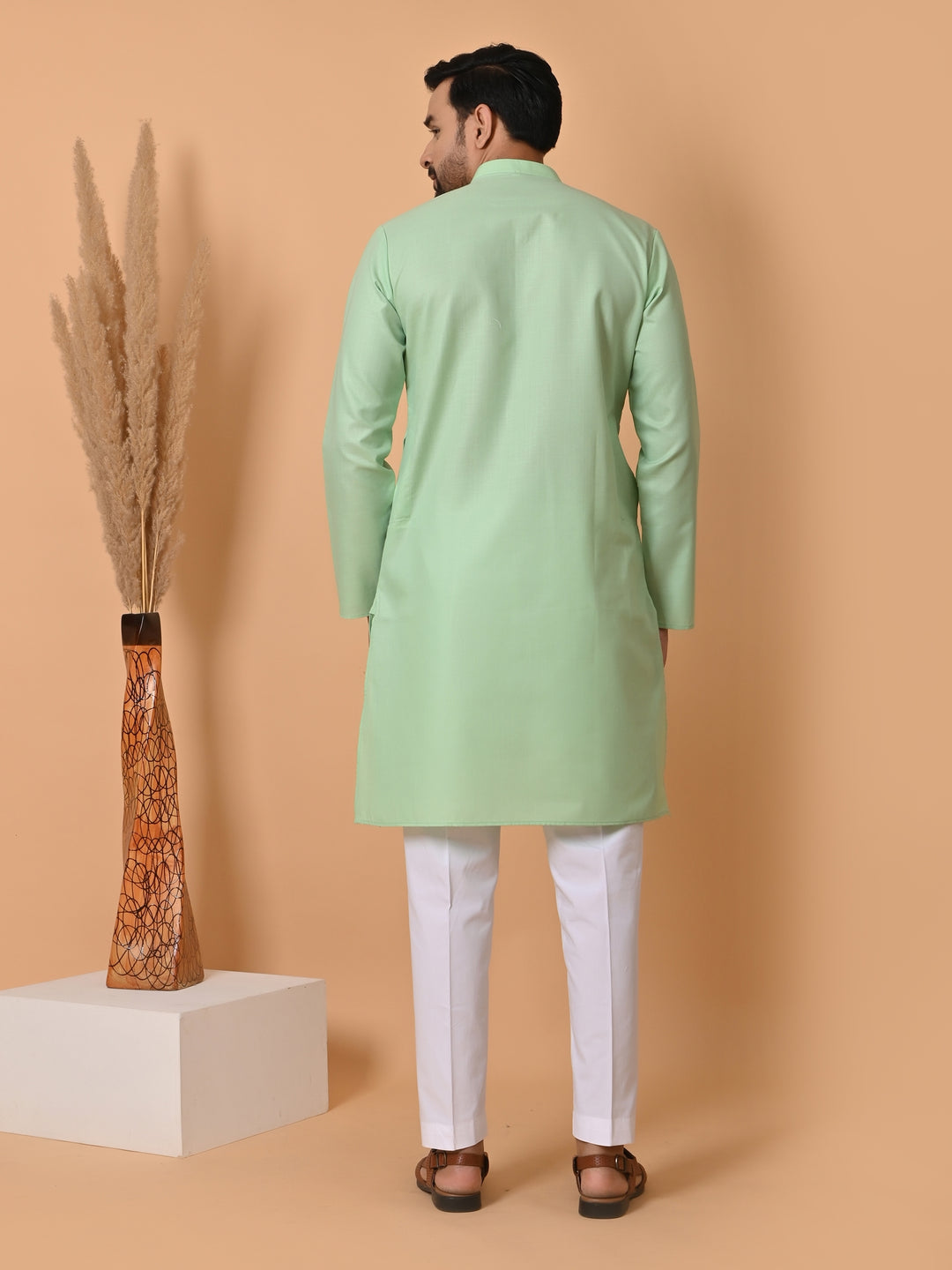 Solid Pista Kurta Set - KM34392-35