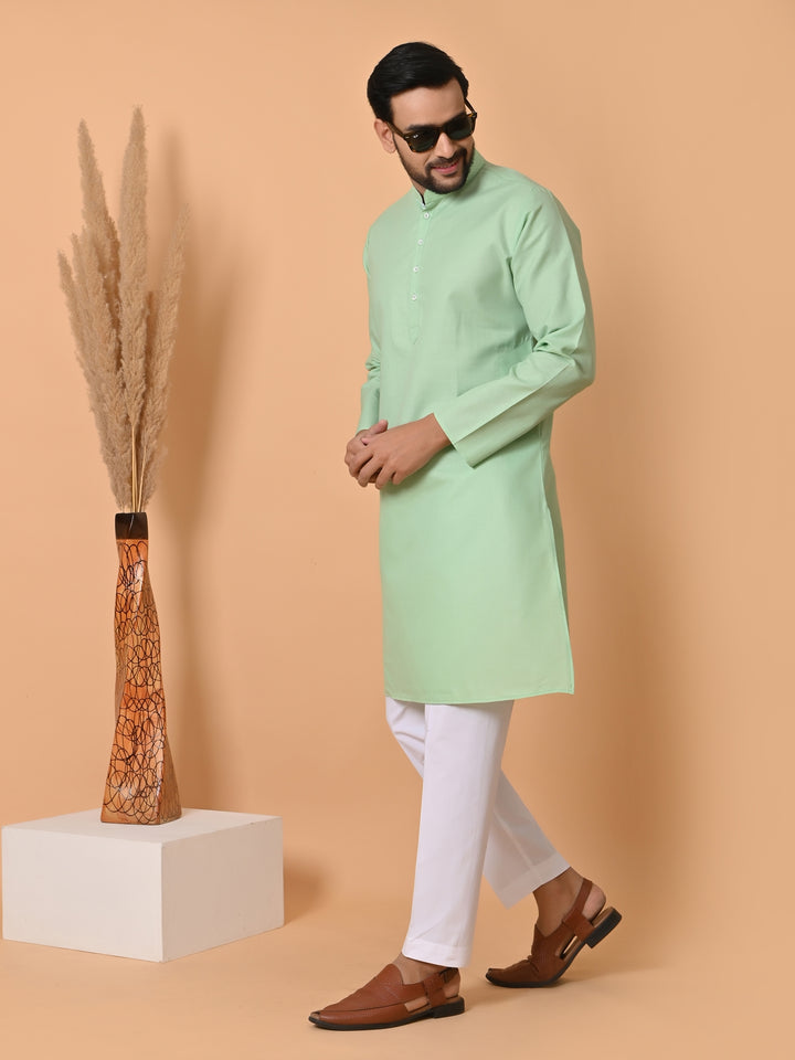 Solid Pista Kurta Set - KM34392-35