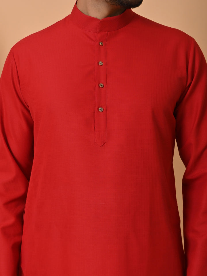 Solid Red Kurta Set - KM34523-12