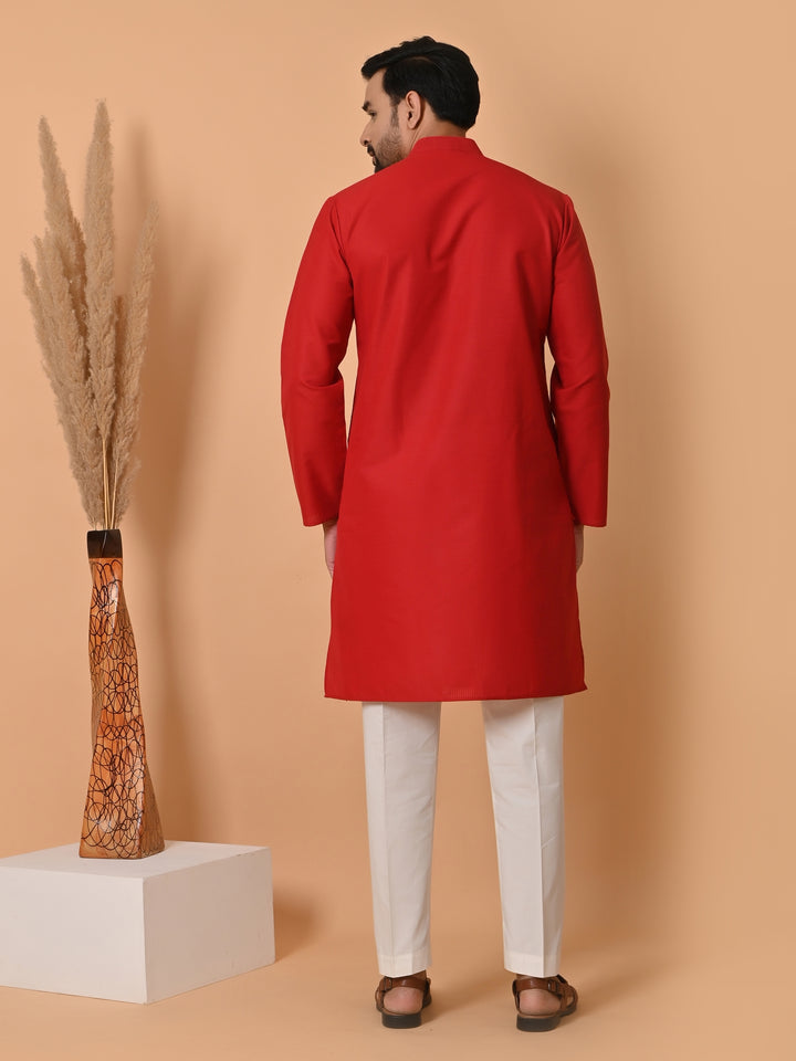 Solid Red Kurta Set - KM34523-12