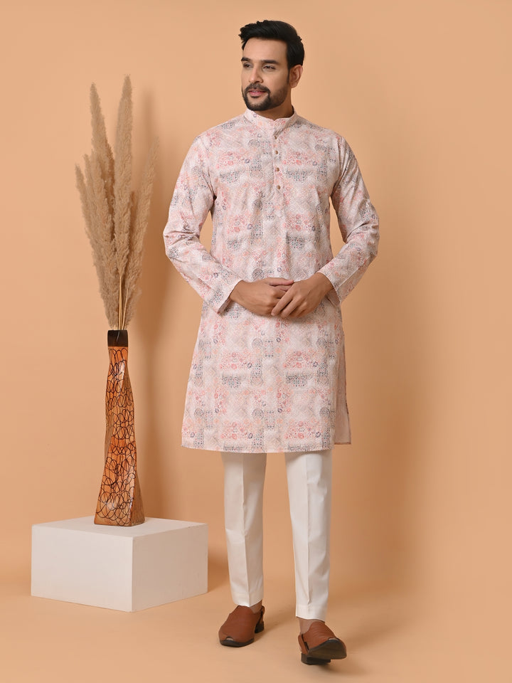 Chikan Cream Kurta Set - KM34756-48