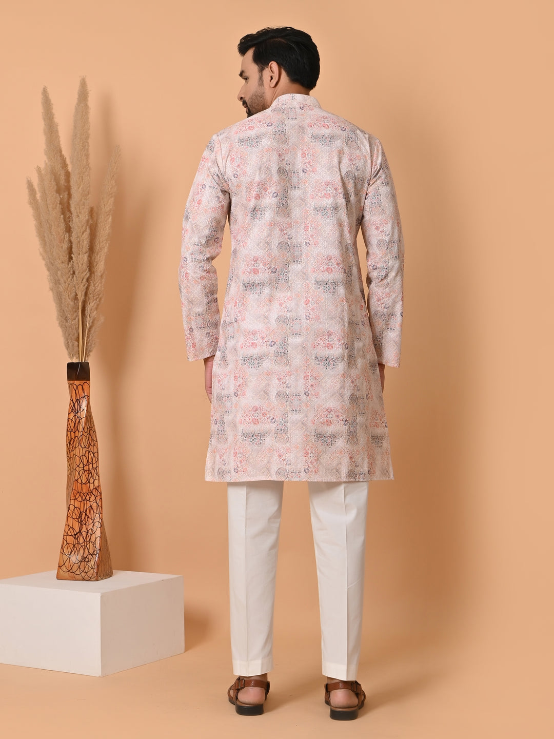 Chikan Cream Kurta Set - KM34756-48