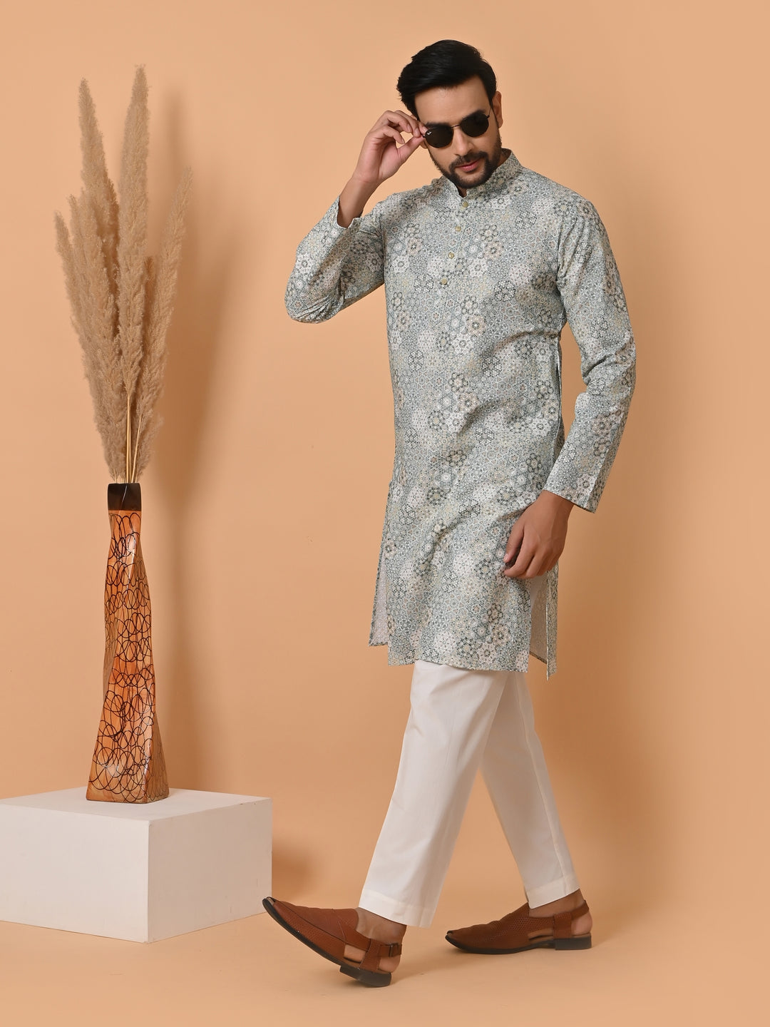 Chikan Pista Kurta Set - KM34756-51