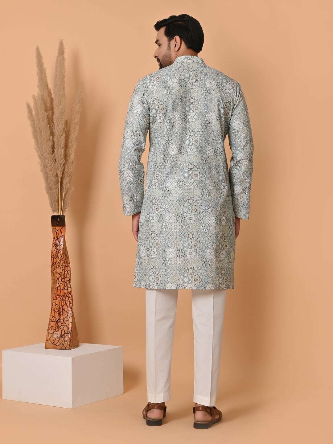 Chikan Pista Kurta Set - KM34756-51