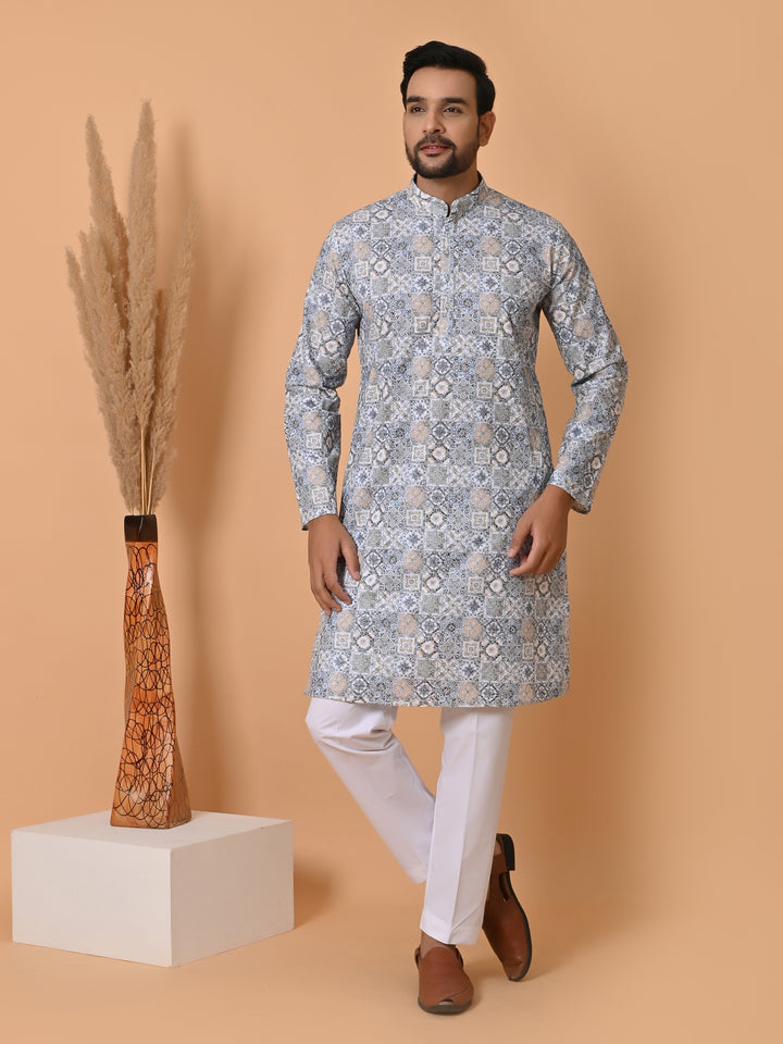 Chikan Blue Kurta Set - KM34756-47