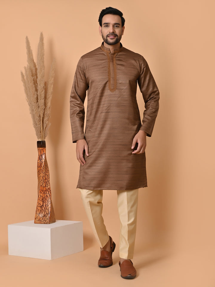 Solid Brown Kurta Set - KM35301-17