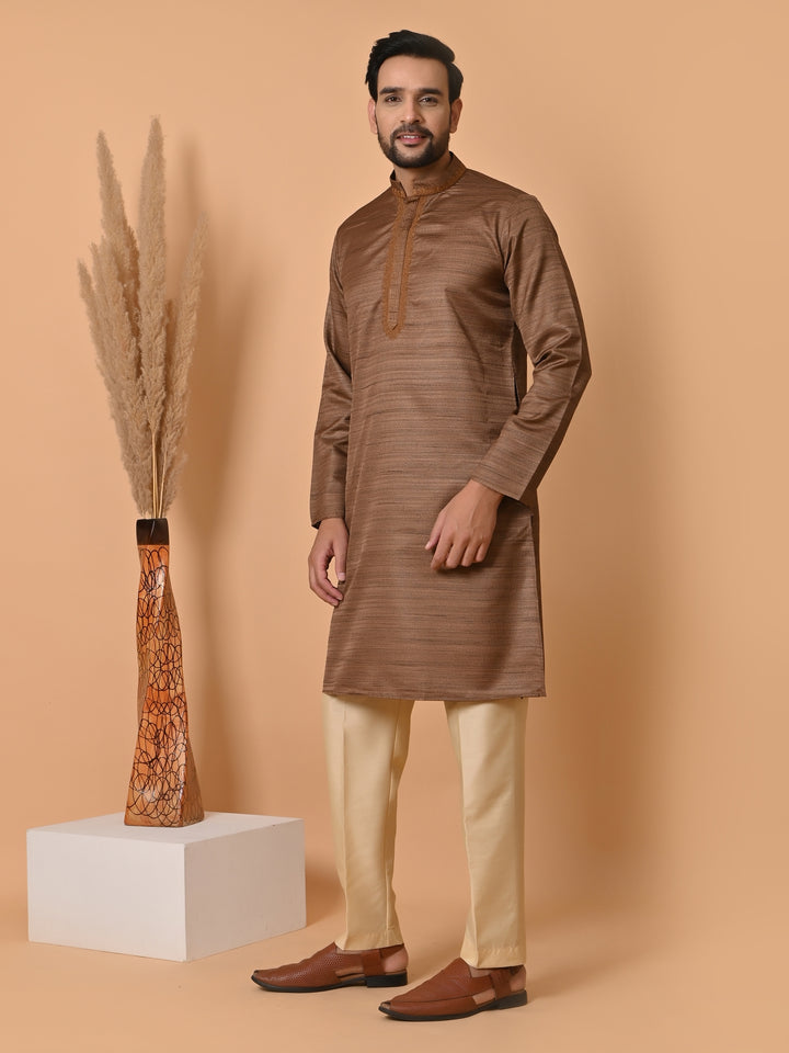 Solid Brown Kurta Set - KM35301-17