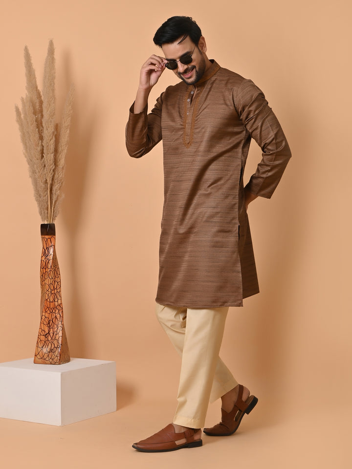 Solid Brown Kurta Set - KM35301-17