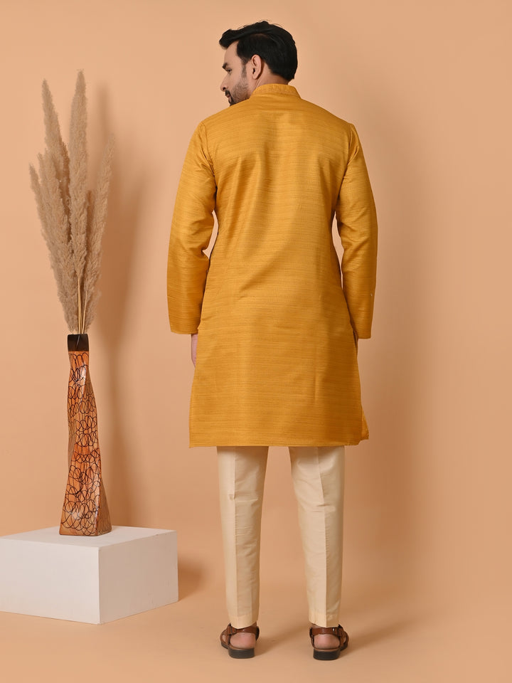 Solid Mustard Kurta Set - KM35301-11