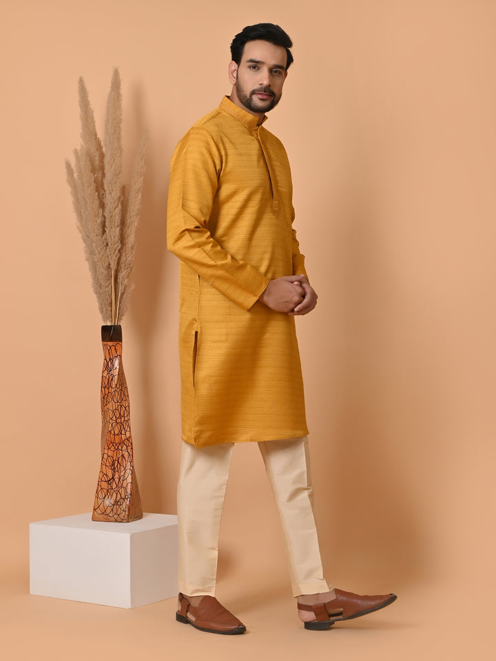 Solid Mustard Kurta Set - KM35301-11