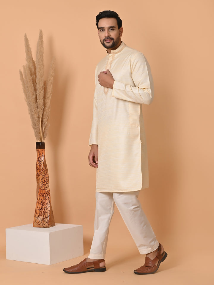 Solid Off White Kurta Set - KM35301-13