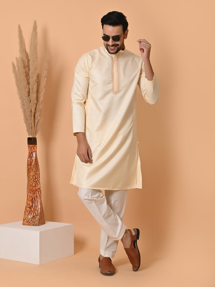 Solid Off White Kurta Set - KM35301-13