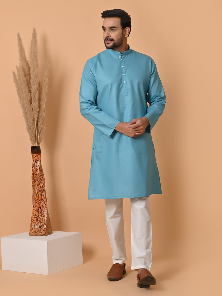 Solid Blue Kurta Set - KR26705-112